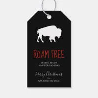 Roam Free White Buffalo Black & White Plaid ID602 Gift Tags