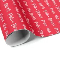 Playful White Editable Message on Bright Red Wrapping Paper