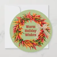 Southwest Chile Ristra Wreath Custom Holiday Card