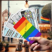 LGBT Gay Pride Month "LOVE IS LOVE." Rainbow Flag Tarot Cards