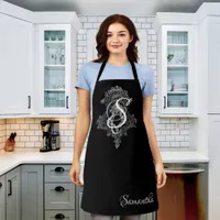 Personalized Monogram Initial All-Over Print Apron