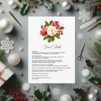 Holly and Ivy Christmas Wedding Guest Details Enclosure Card