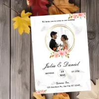 Wedding Invitation with Flowers