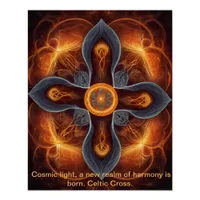 Celtic Cosmic Energy Cross Poster