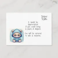 Baby diaper raffle enclosure card