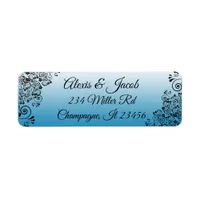 Blue Gradient Elegant Script Return Labels