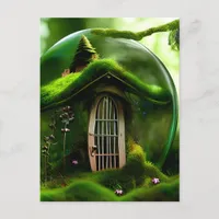 Fairy House In A Glass Orb In The Mossy Forest Postcard