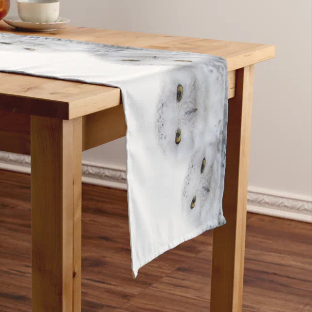 Dreamy Wisdom of Snowy Owls Family Long Table Runner