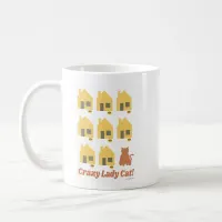 Crazy Lady Cat Fun Cartoon Pet  Multi Home Saying Coffee Mug