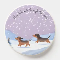 Dachshunds Through The Snow Cute Festive Christmas PopSocket