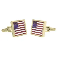 Modern Embossed American Flag Cufflinks