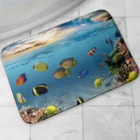 Ocean Underwater Coral Reef Tropical Fish Bathroom Mat