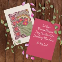 Vintage Pink Flower Encouragement and Dreams Card