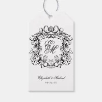 Elegant Monogram Crest Wedding Bridesmaid 2 Gift Tags