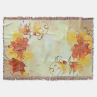 Autumn Leaves Watercolor ALWX Throw Blanket