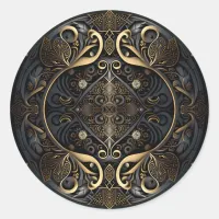 Middle Ages Ornamental Shield Classic Round Sticker