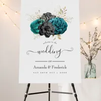 Floral Gothic Wedding Welcome Foam Board