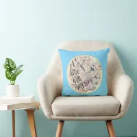 I Love You Mom Blue Watercolor Any Name Throw Pillow