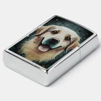 Happy Golden Retriever Zippo Lighter