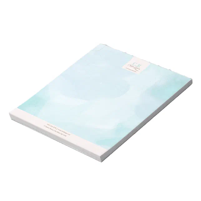 Modern Blue Teal Watercolor Notepad