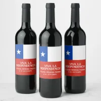 Fiestas Patrias Independence Day Chile Flag Wine Label