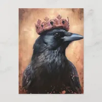 Fairytale Crow in a Crown Postcard