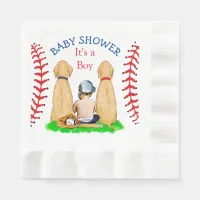 Boy's Baseball Themed Baby Shower 2 Labs and Baby Napkins