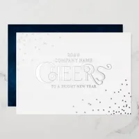 Simple Elegant Christmas New Year Cheers Foil Holiday Card