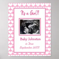 It's a Girl, Pregnancy Announcement Ultrasound Pic Poster