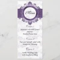 purple wedding menu