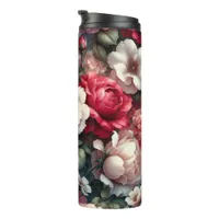 Timeless Rose Floral Charm Thermal Tumbler