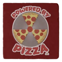 Powered By Pizza Funny Food Goofy Slogan Trivet