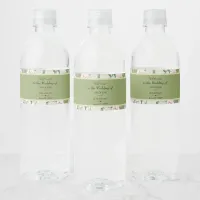 Elegant Floral Embrace Wedding Water Bottle Label