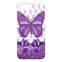 Fibromyalgia Purple Awareness Butterfly Ribbon iPhone 8/7 Case