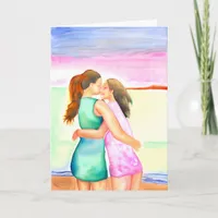 Love You So Much Lesbian Embrace Card