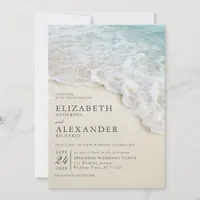 Elegant Summer Ocean Beach Wedding Invitation