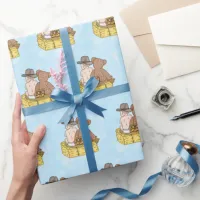 Lil' Cowboy and Teddy Bear Baby Shower  Wrapping Paper