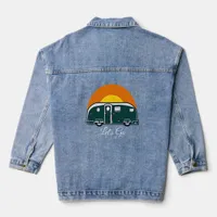 Let's Go! Fun Vintage Camper RV  Denim Jacket