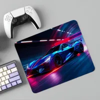 Neon Racer: Futuristic Supercar in Cyberpunk City  Mouse Pad