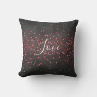 Chalkboard Pink Red Hearts Love Throw Pillow