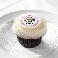 International Joke Day Laughing Face Edible Frosting Rounds