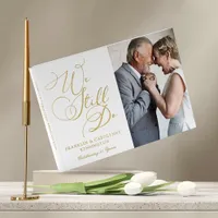 Elegant Gold Foil Wedding Anniversary Vow Renewal Foil Guest Book