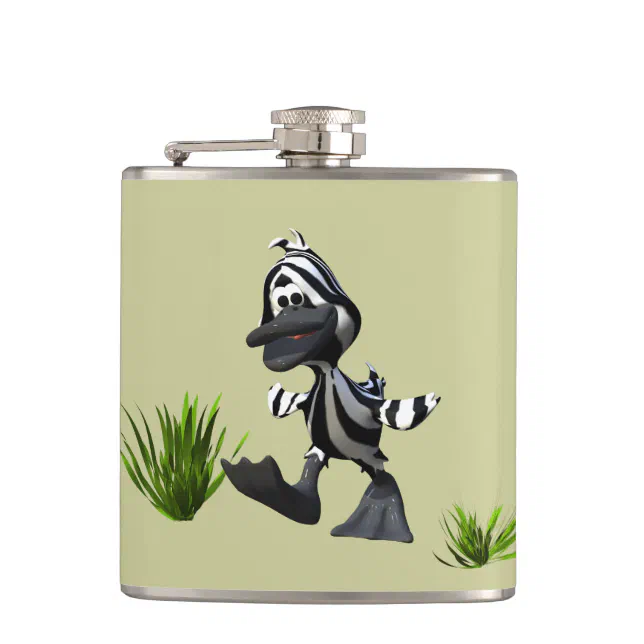 Cute Cartoon Zebra Duck Flask