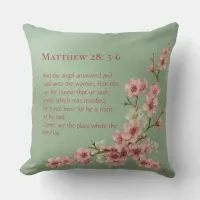 Cherry Blossoms in Pink and Teal Throw Pillow