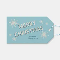 Christmas Snowflakes Blue Traditional Winter Gift Tags