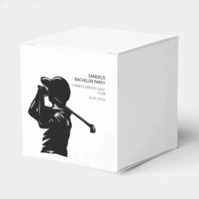 Black golfer Golfing Trip Bachelor Party minimal  Favor Boxes