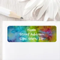 Rainbow Tie-Dye Colorful Return Address Sized Label