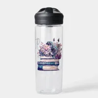 Ink Runs Deep Quote | Book Lovers Monogrammed Water Bottle