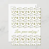 Christmas spirit - golden stars, Christmas trees Postcard