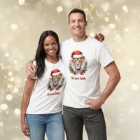 Lion Watercolor Custom Text Family Christmas T-Shirt